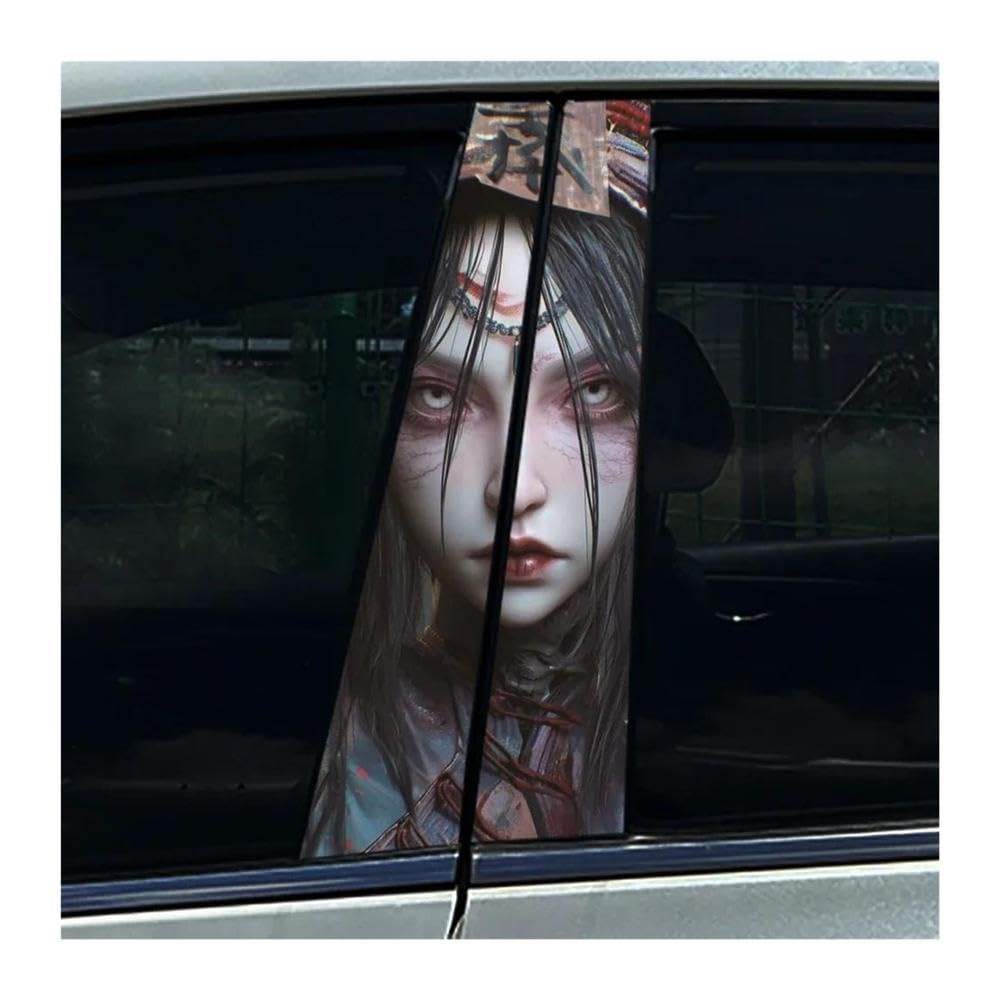 Body Parts 2PCS Car B Pillar Sticker Chinese Ancient Style Corpse Bride Waterproof Center Column Decals(G)