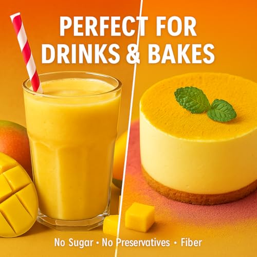 Image of Confect Mango Alphanso Powder | Pure & Natural Fruit Powder for Smoothies, Baking, Beverages, Juices, Tea & DIY Recipes | Vegan, Gluten-Free, No Added Sugar - 200 Gms