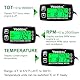 Yooreal Digitaler Betriebsstundenzähler und Drehzahlmesser, Motortemperaturanzeige, hintergrundbeleuchtetes Display, wasserdicht für Roller, Mini-Fahrrad, Motorrad, Rasentraktor (HM035A TS002-1)