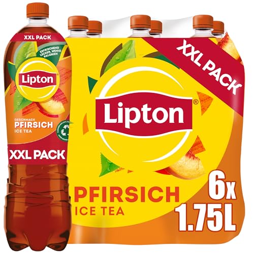 LIPTON ICE TEA Peach, Eistee mit Pfirsich Geschmack, EINWEG (6 x 1.75 l)