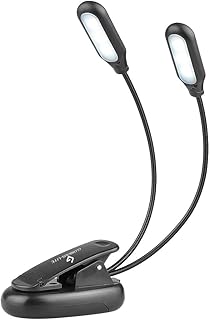 GLORIOUS-LITE 10 LED Book Light, Reading Lights with Warm/White/Natural Light, Clip on, Portable Music Stand Light, Lightweight&Eye Caring, AAA Batteries Operated for Bookworms(NOT Rechargeable)