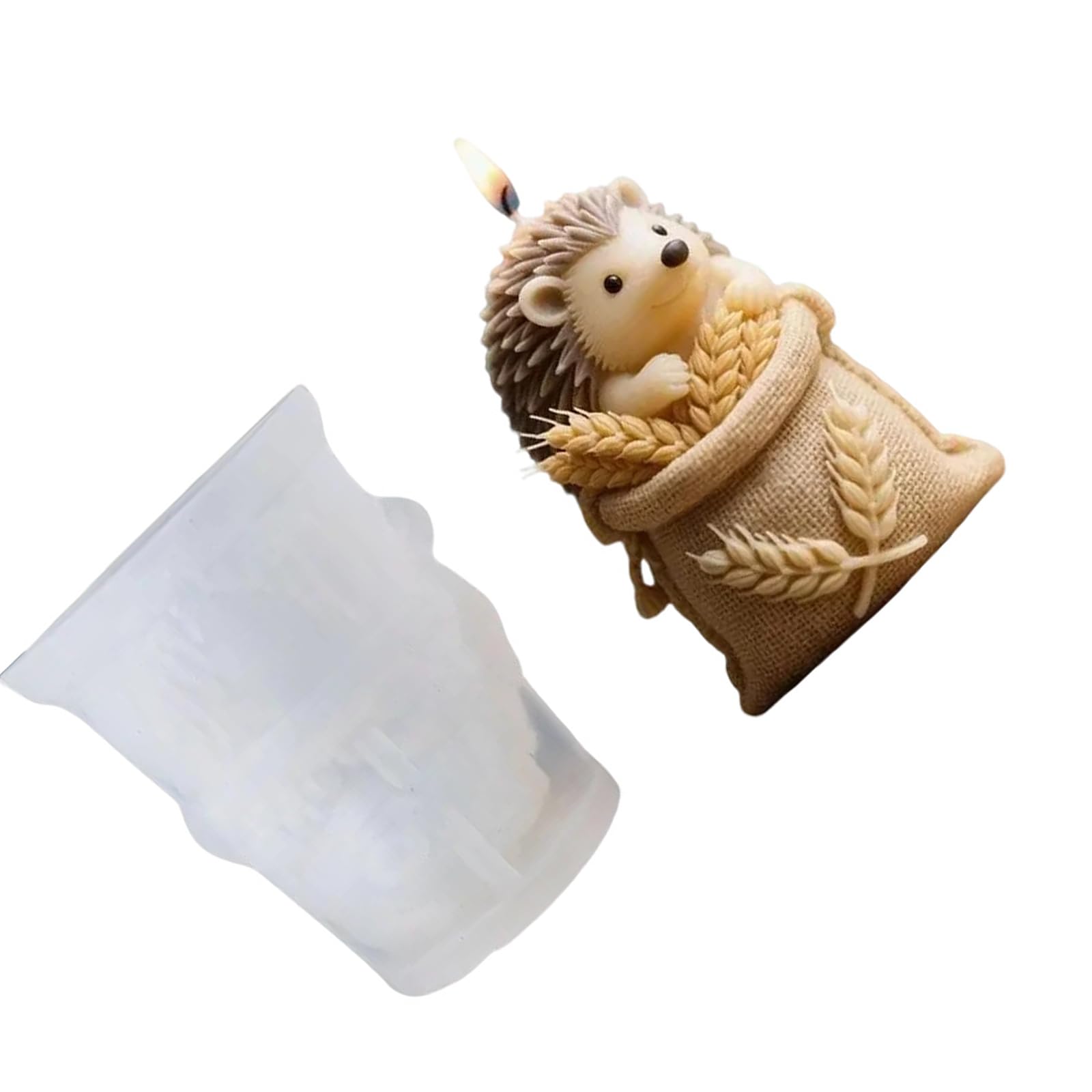 Tsophreniq Creative Silicone Mold Hedgehogs Wheat Bag Design for Soap Chocolate Scented Crafting Food Grade Safe Hedgehog Wheat Bag Design