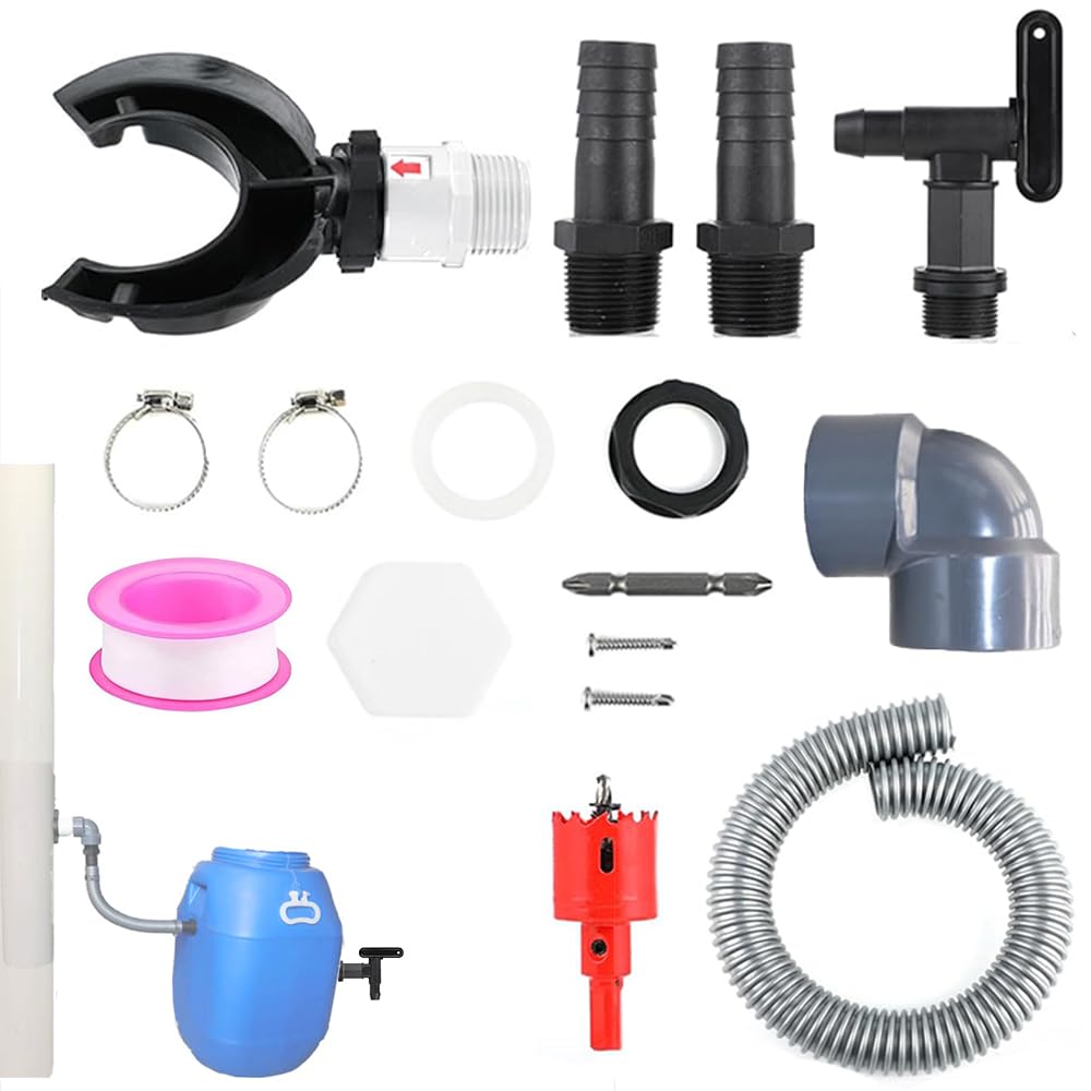 TUIBEIDAMAI Speedy Rainwater Collector, Rain Butt Connection Downpipe, Water Collector for Downpipe 70-100 mm, Rain Thief, Rain Gutter Rain Collector, for Roofs up to 80 m² with Mounting Accessories