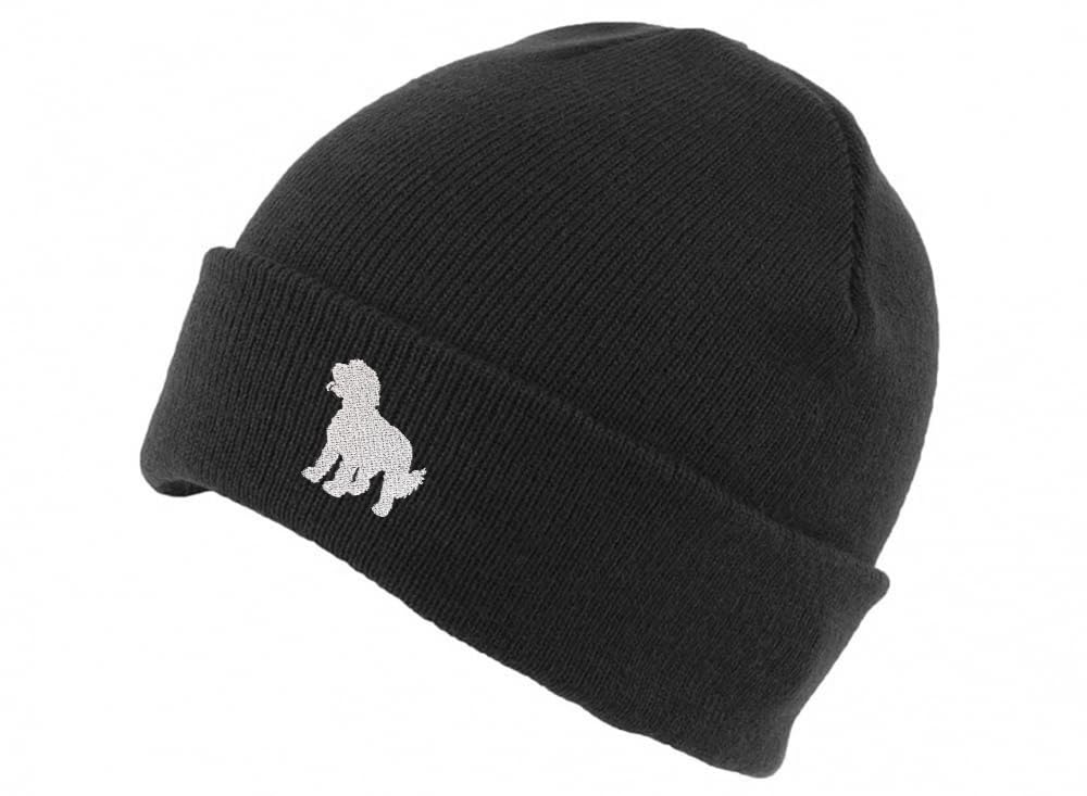 The House Of Dog Cockapoo Owner Gift. Classic Cuffed Unisex Beanie Ski Hat with Embroidered Design. Black
