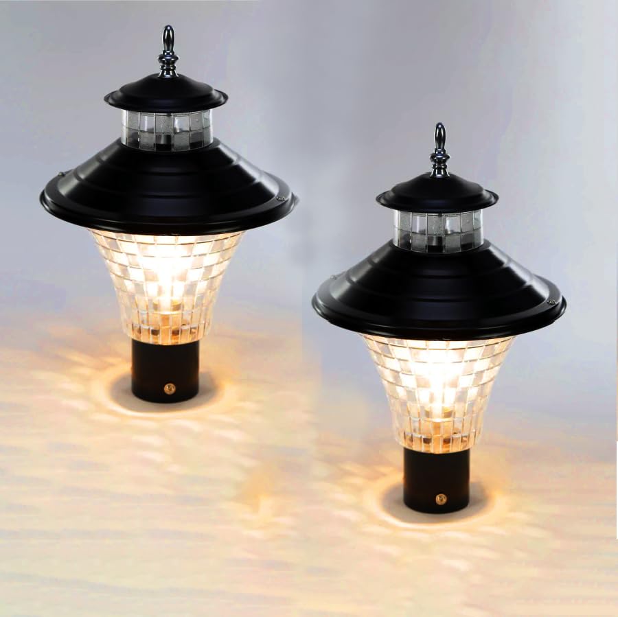Image of Lyse Decor Gate Light for Home Gate, Waterproof Outdoor Gate Lamps for Pole, Boundary Lamp, Compound Gate Light, Wall Lamps, and Pillar Lights (GL06, Pack of 2)