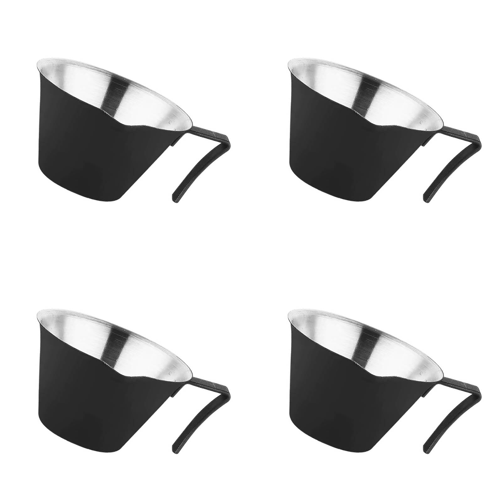 Tsophreniq 4Pcs 100ml Thickened Ounces Coffee Cup Stainless Steels Coffee Measuring Cup with Graduated Stainless Steels Espresso with Graduated