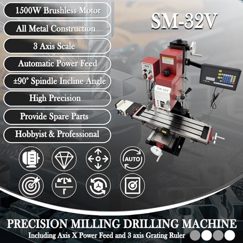 EQCOTWEA 2HP Brushless Mill Drill