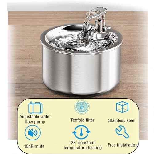 Fuente de Agua para Gatos Acero Inoxidable 2L miniatura 2