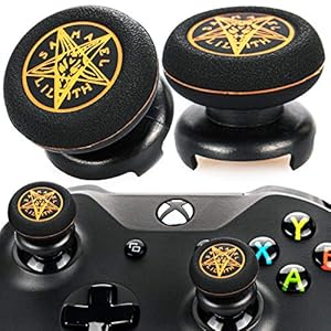 Playrealm FPS Thumbstick Extender & Drucken Gummi Silikon Griffabdeckung Thumb Grip Aufsätze 2 Sätze für Xbox One(Dämon)