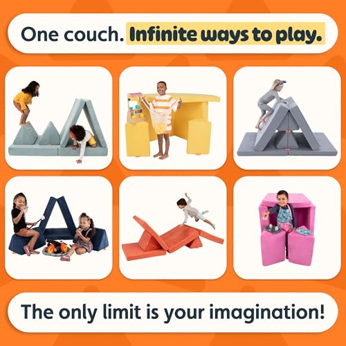 Image of Nugget - The Original Play Couch for Kids - Modular Foam Children's Sofa for Playroom, Imagination, & Creative Open Ended Play - Washable & Convertible Playroom Furniture, Cottontail