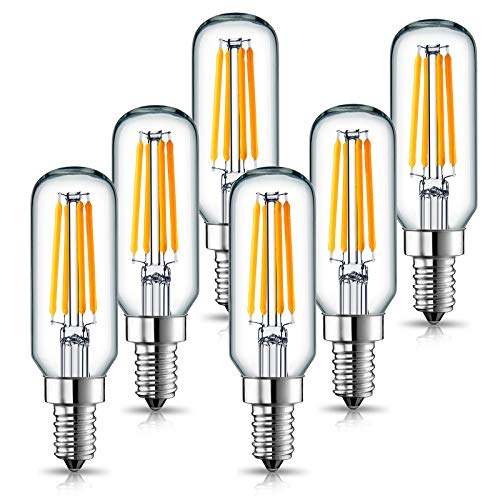 LEKE E12 LED Bulb 40w Candelabra Light Bulb Dimmable T6 LED Bulb 2700K 400lm 4w E12 Edison Bulb 6 Pack