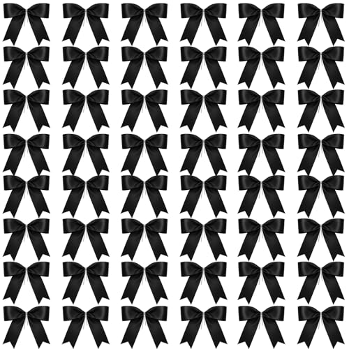 Sumind 48 Pieces Small Bows for Christmas Tree, Black, 3''