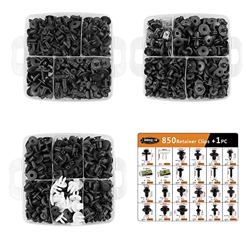 Car Retainer Clips Bumper Clips Plastic Rivets 851PCS Metal Screw Auto Fastener Push Pin Kit Set Panel Clips with Fastener Remover for GM Ford Toyota Honda Chrysler