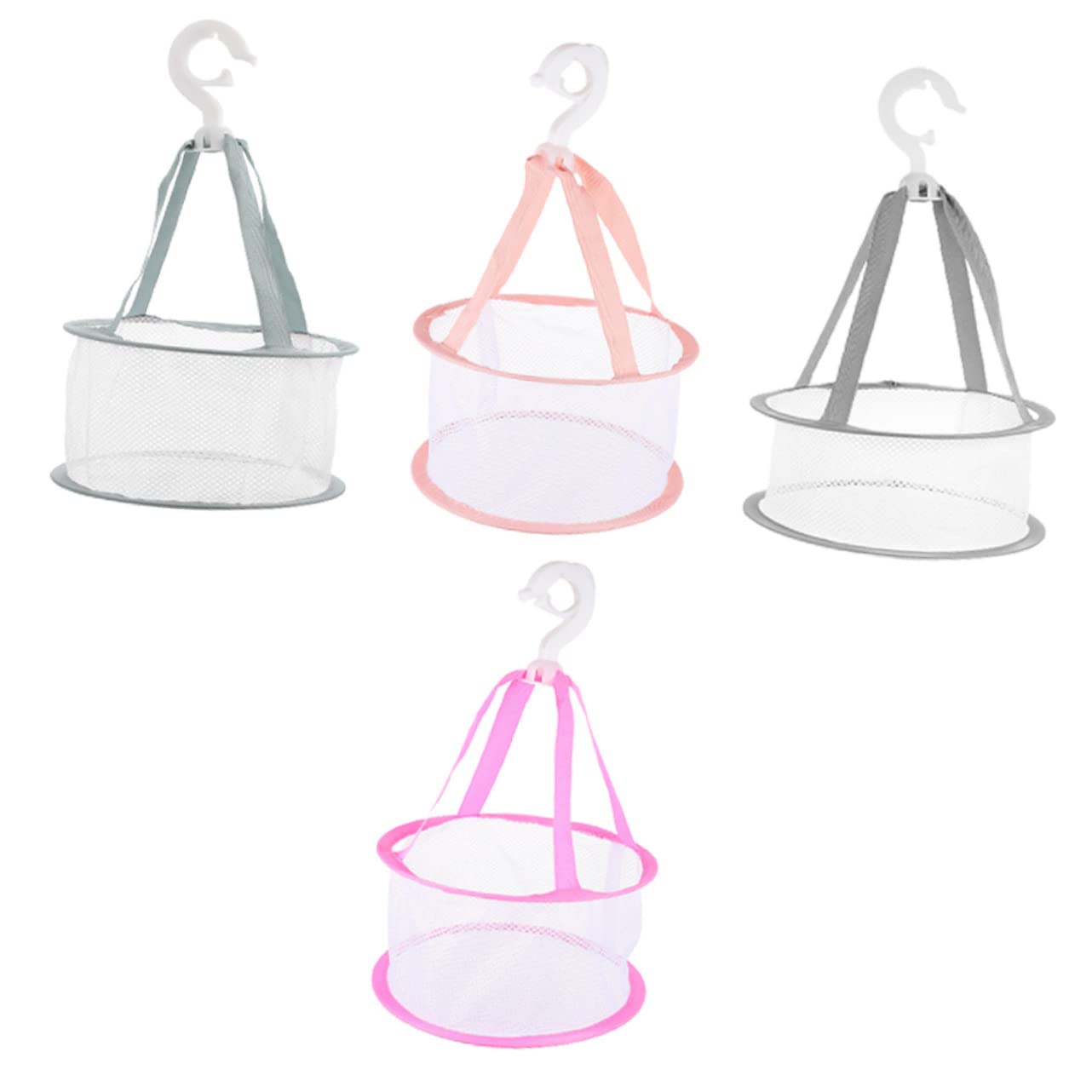 FONDOTIN Hanging Brush Drying Rack 4pcs Makeup Brush Dryer Bathroom Basket Drying Mesh Basket for Socks