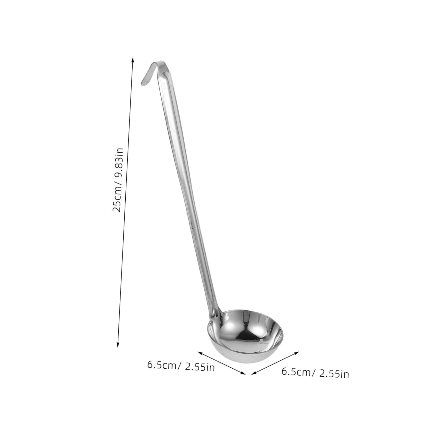 Cabilock Ladles For Serving: 50ml Stainless Steel Deep Serving Ladle With Hook - Long Handle Buffet Catering Events Soup Spoon For Soups Sauces Gravies