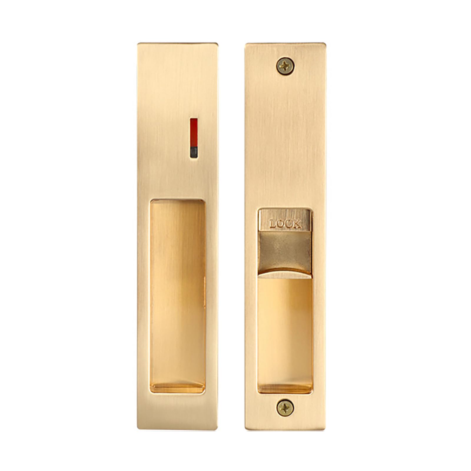 betensh Pocket Door Handle keyless Sliding Door Locks Handle Pocket Door Lock Recessed Door Handle 180mm Keyless-Gold