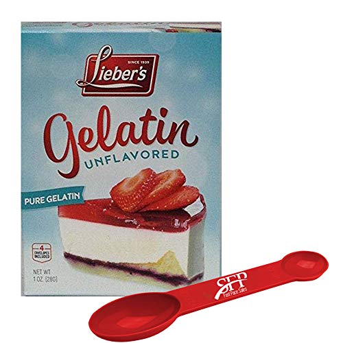 Lieber’s Unflavored Gelatin – Sugar Free Gelatin – Kosher, Gluten Free Pure Gelatin Powder Unflavored – 1 Oz. Box, Contains 4 Packets.