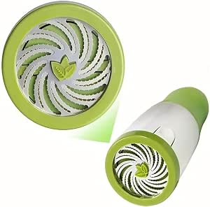 Moedor manual verde de especiarias e ervas, cortador de vegetais – cortador portátil de plástico redondo para coentro, cebolinha, pimenta, sem necessidade de eletricidade, compacto com capacidade de