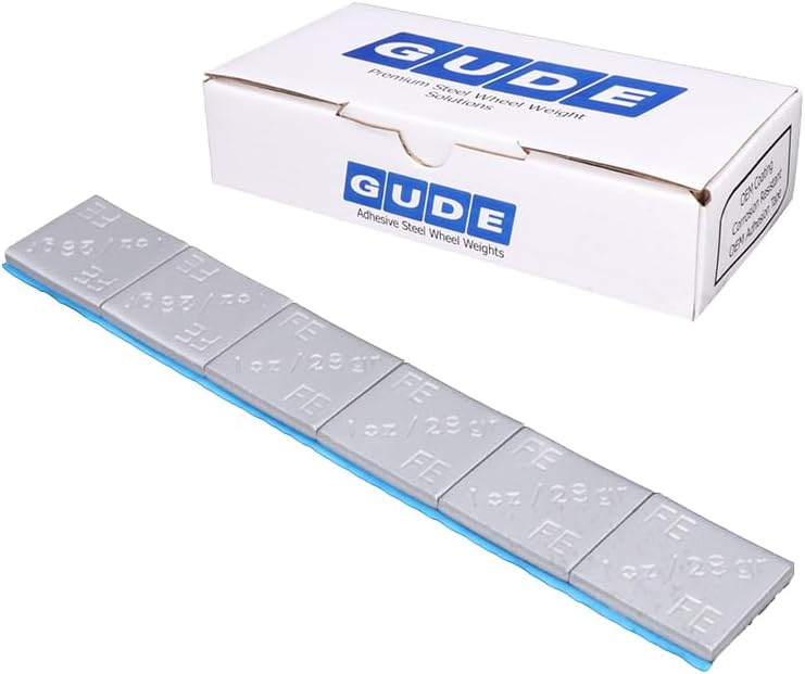 GUDE 1 oz, 1.00 oz., Gray, Steel (FE) Adhesive Stick on Wheel Weights, 144pc/Box,