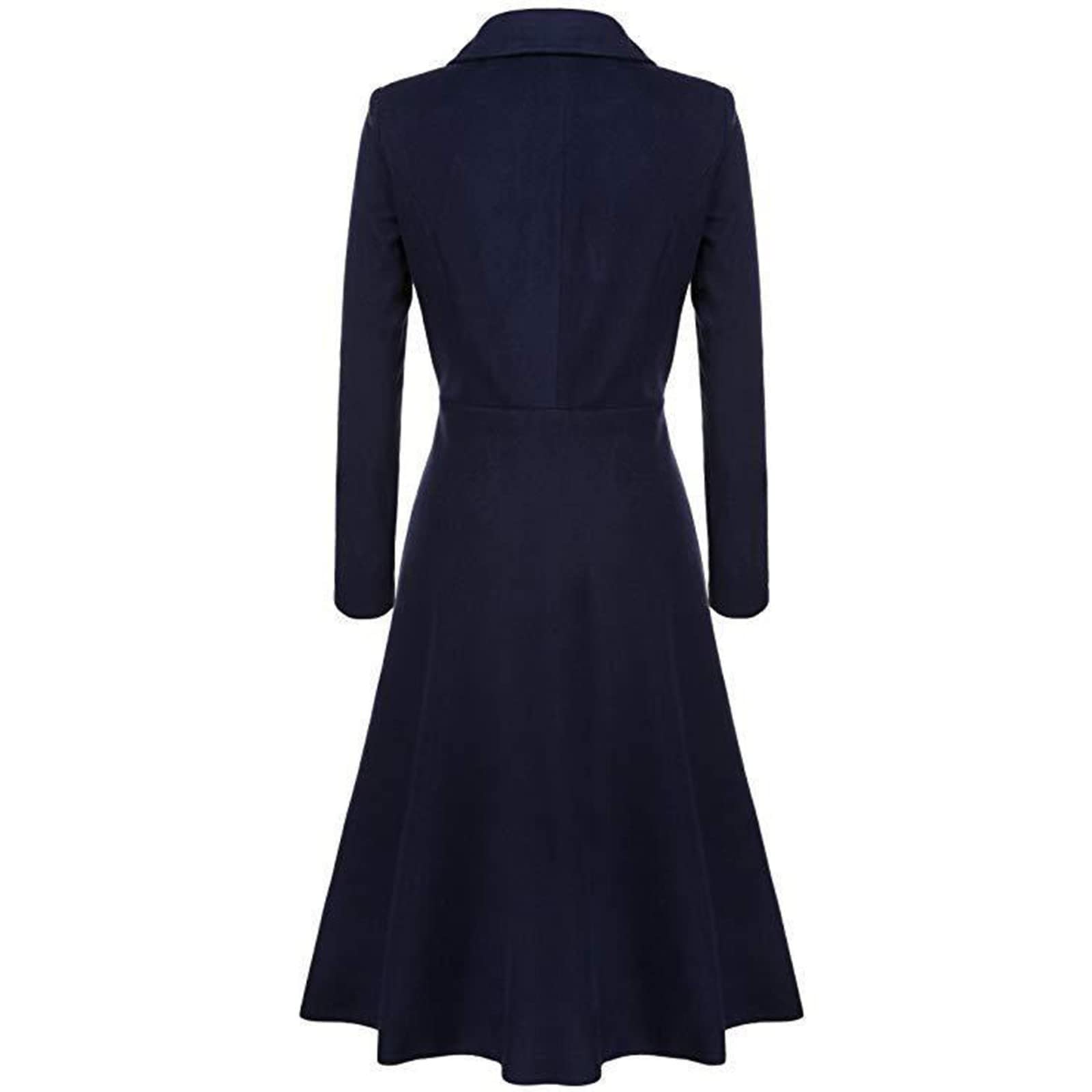 Ansenesna Wollmantel Damen Winter Lang Winterjacke Warm Wolle Wintermantel Elegant Tailliert Jacke Mantel Frauen A-Linie Vintage Wolljacke Knöpfe Damen-Mäntel Ohne Kapuze Trenchcoat