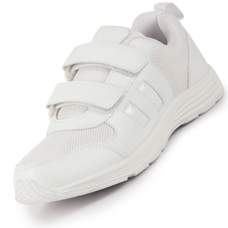 Image of FAUSTO Unisex School Uniform Shoes|Boys & Girls Non Lacing Breathable School Shoes|Hook and Loop Adjustable Fasteners School Shoes for Kids