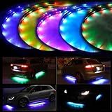 Compuesto por 180 LEDs Lychee 7 Kit LED Color Bajo Glow coche sistema Underbody Luces de neón w/Sonido Función activa y control remoto inalámbrico (36\"x 2 y 24\" x 2)