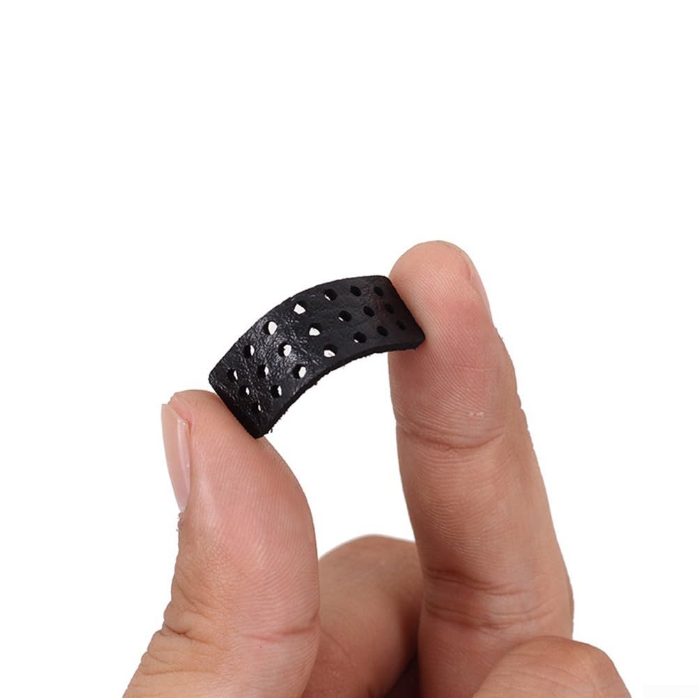 Anillo de latón para el pulgar, protector de dedos con almohadilla de cuero, tamaños de 18-24 mm compatibles con caza con arco, protección de tiro (18#) - 2