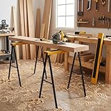 Generisch Klappbare Sägeböcke, 2er-Pack, kompakte Aufbewahrungs-Arbeitsböcke mit rutschfester Oberfläche, vorgebohrte Löcher for sichere Heimwerker- und Profi-Arbeitsplätze