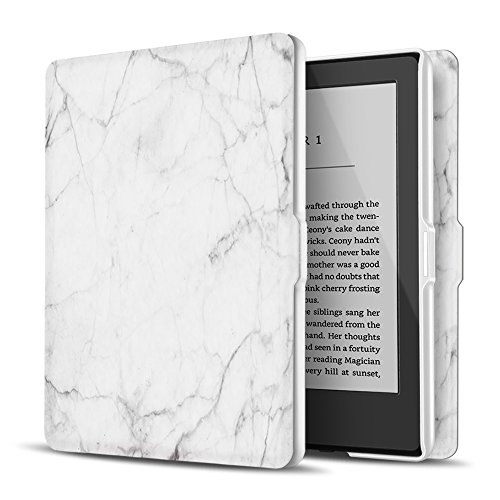 TNP Case for Kindle 8th Generation - Slim & Light Smart Cover Case with Auto Sleep & Wake for Amazon Kindle E-Reader 6  Display, 8th Generation 2016 Release (Marble White)