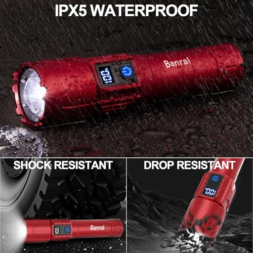 2000-Lumen Banral Rechargeable Flashlight w/ LCD Display & 5000mAh Power Bank (Red, Green or Turquois) - image 8