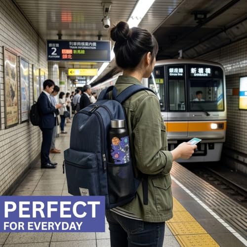 Image of VOIK Stainless Steel Printed Water Bottle 1000ml with UV Astronaut Print | Leakproof Water Bottle for Kids, Office, School, Gym, Sports & Travel | BPA Free, Rust Resistant, Reusable