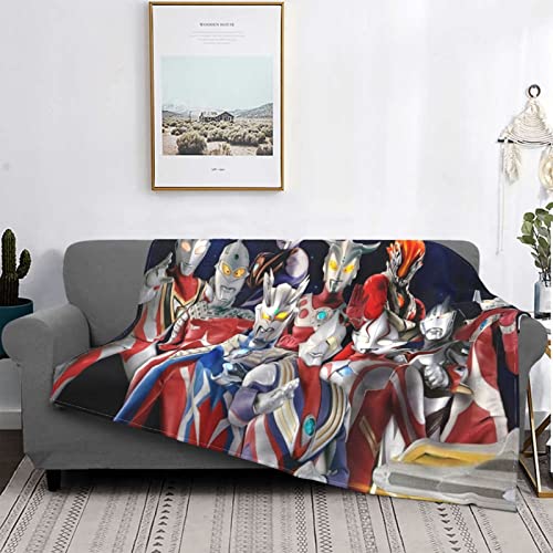 Safigor ウルトラマン フランネルブランケット毛玉防止超柔らかく軽量なブランケット、リビングルーム/ベッドルームの暖かいブランケットに適しています3つのサイズから選択できます