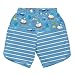 i play. Toddler Boys' Board Shorts with Built-In Reusable Absorbent Swim Diaper, Blue Pirate Ship, 4T