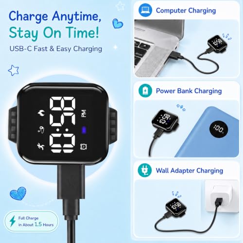 Image of Kids Watches for Girls Boys Digital Sport Watch with Step Counter Pedometer Vibration Alarm Clock, No App Waterproof Fitness Tracker Kids Watch Boys Girls Teens Students Ages 5-16