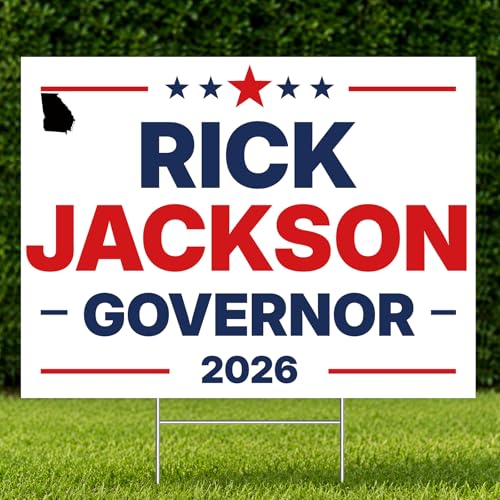 EnjoyView Rick Jackson for Georgia Governor 2026 Yard Sign, 24"x18"