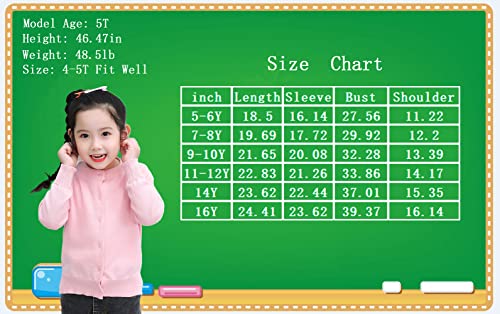 Image of UMELOK Girls Cardigan Sweater Cotton Button Solid Long Sleeve