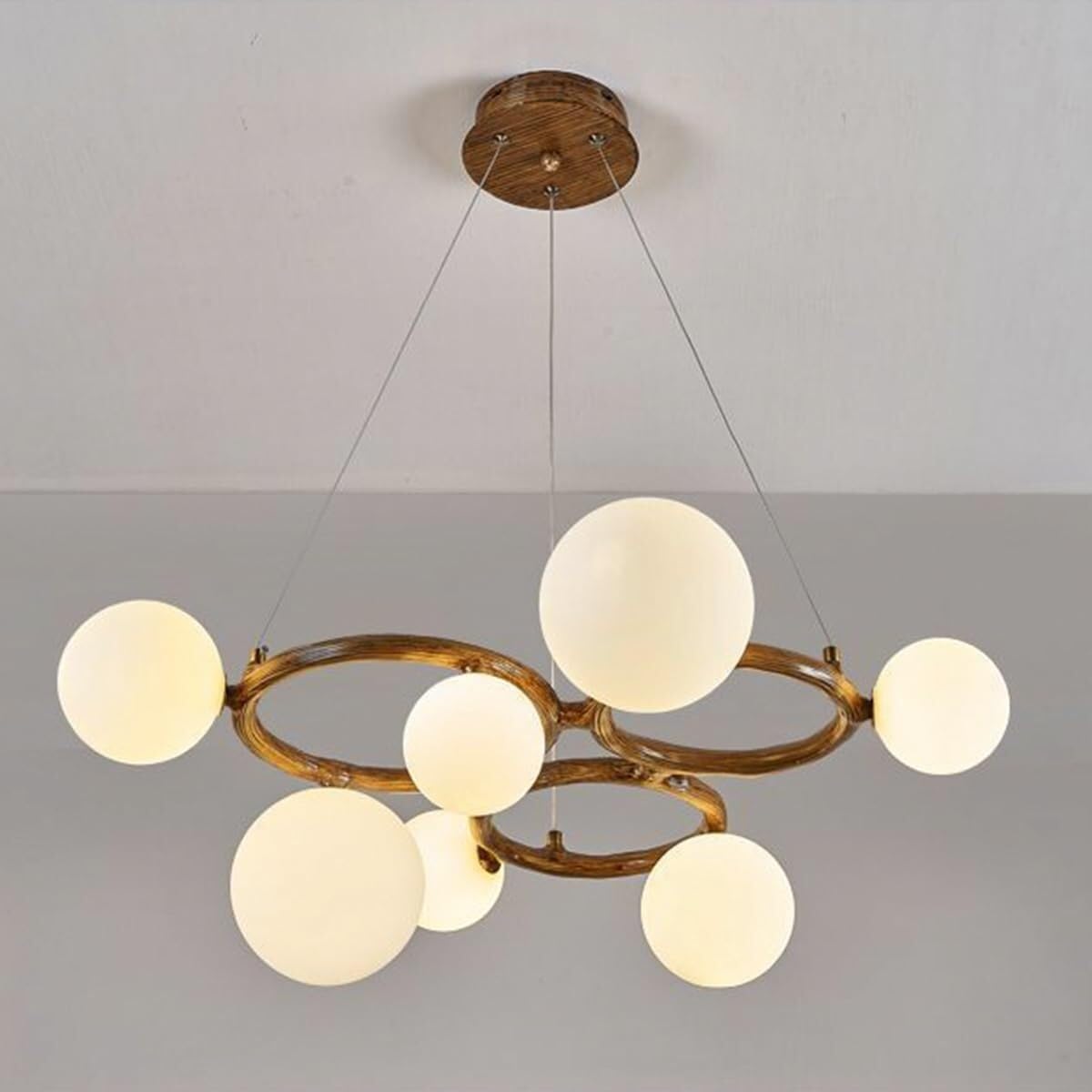 lustre, Lustre à 5 lumières en résine, style industriel rustique