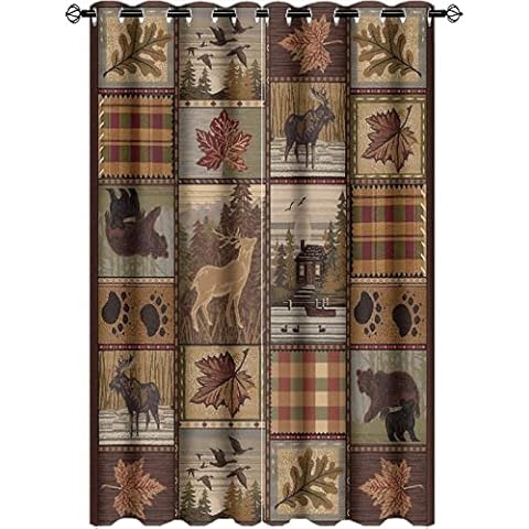 Kazynee Farmhouse Bear Blackout Curtains Cover