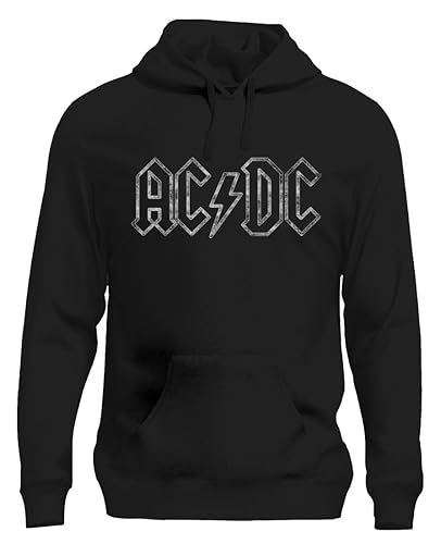 Tstars AC/DC Power Up Hoodie White Jagged Logo Rock &
