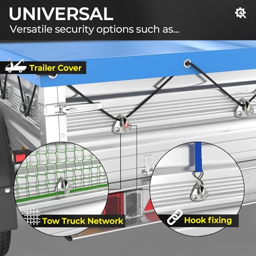 alouweekuky 10 PCS Planenhaken, Planenbefestigung AnhäNger mit 20 Schrauben, 316 Edelstahl Netzhaken für Anhänger Ist Extrem Haltbar und Robuste Zwei-Loch-Haken für Anhänger Bordwand