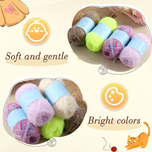 20 Skeins Scrubby Yarn Assorted Colors Yarn For Crocheting Polyester Scrubby Assortment Pastel Yarn For Knitting Dishwashing Dishcloths Craft Project (Rainbow Color) #TOP2