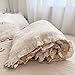 Muslin Cotton Kids Bedding Duvet Cover for Girls Boys 1 Piece Toddler Bedding Comforter Cover 47X59 inch 2-layer Gauze Chic Rabbit Duvet Cover for Crib Kids Ruffled Duvet Protector, No Comforter