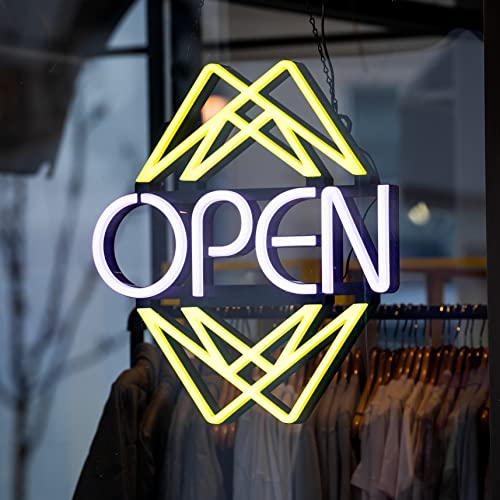 Open Sign By Element Lux - 49 Color Combinations, Stand Out! - Neon Led Open Sign For Business Window W Remote - Large Bright For Restaurant, Coffee, Bar, Spa - 20 X 22In #TOP1