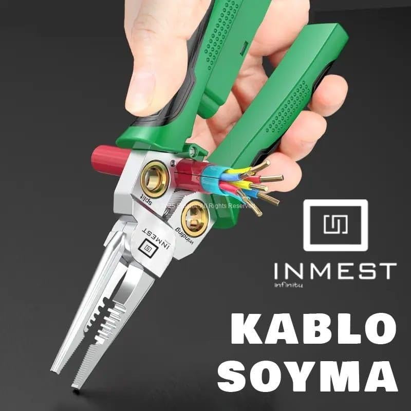 Proalet Inmest Infinity Çok Amaçlı Kablo Soyma Pensesi, Işıklı, Sesli, Faz-Notr Kontrol, Sıyırma, Kıvırma, Kablo Çekme, Ayırma, Elektrik Kontrolü, 8 Fonksiyonlu, Elektrikçi Pense 8" (Pil Dahil)