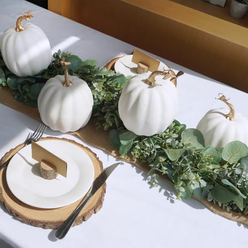 Calabazas de otoño sintéticas para arreglos duraderos sin manchas ni humedad en el hogar 4
