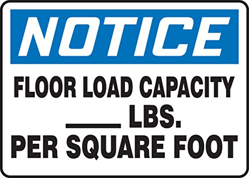 Affichage Notice Floor Load Capacity idéal pour sécuriser une mezzanine d'atelier
