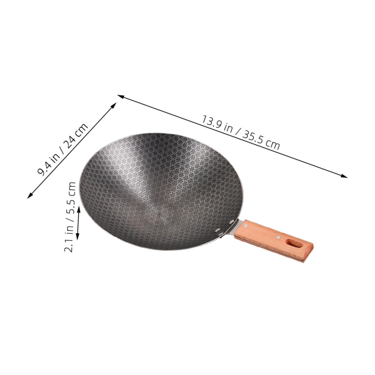 Wok da Esterno Rotondo in Ferro e Legno Stile Giapponese | Superficie Liscia, Pulizia Rapida, Design Semplice e Linee Fluide, per Hotel e Uso Outdoor