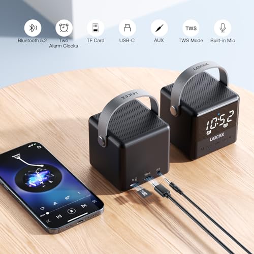 image for LEICEX Portable Small Bluetooth Speaker Wireless with HD Sound,Alarm C