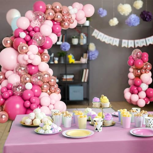 DAYSTAR 145PCS Conjuntos de Balões de Festa, Balões de Látex de Tamanhos Diferentes, Decorações de F