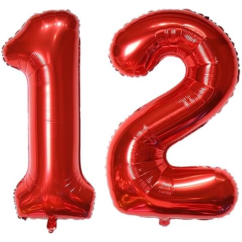 Red Number 12 Balloon for Celebrations Cover